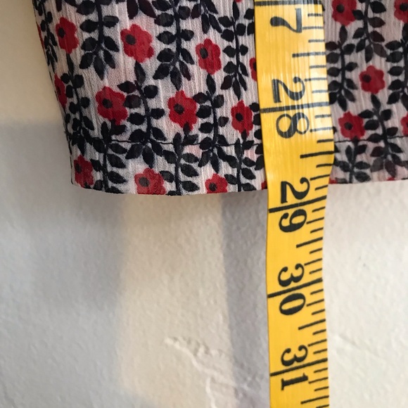 Forever Blouse Women's Size Smal Sheer Floral Long Sleeve Back Tie Blouse - Picture 5 of 9